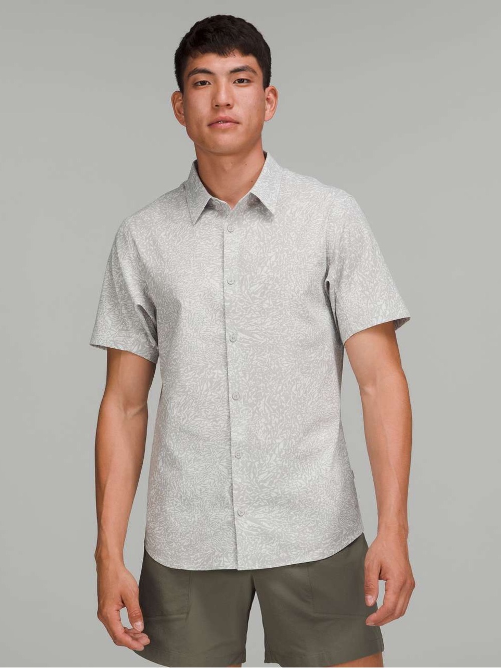 NWOT Lululemon Airing Easy Short Sleeve Shirt, Crunch Max Vapor Seal Grey – M